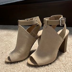 Express Nude Peep Toe Heels